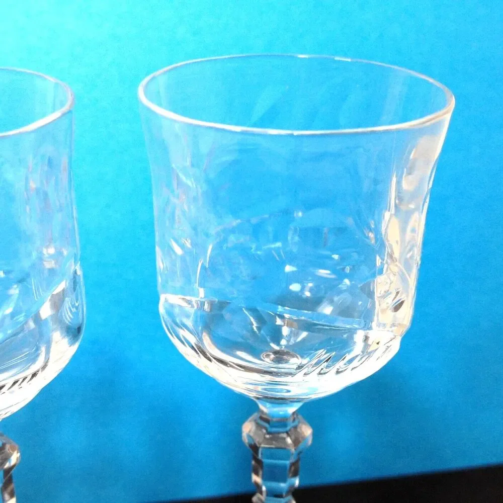 Vintage 2 Elegant Cut Crystal 1 oz. Cordial Glasses / Shot Glass